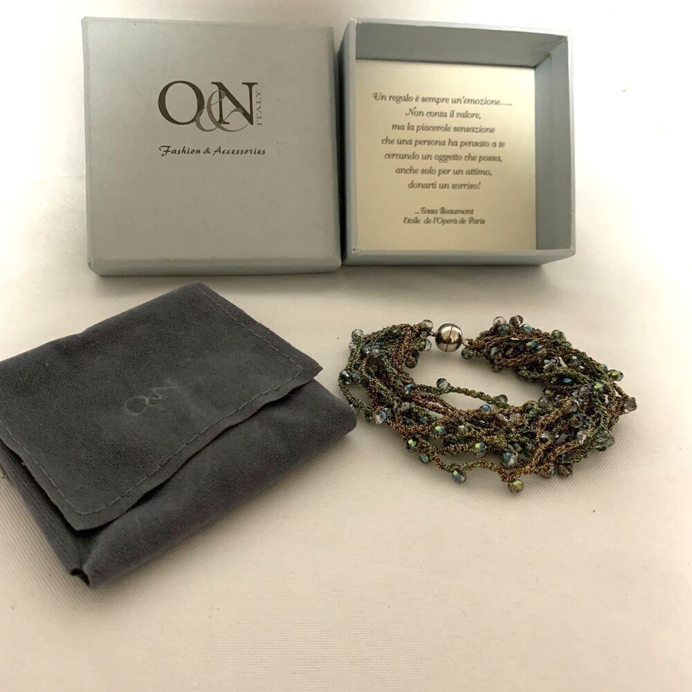 O&N Italy Chunky Beaded bracelet Magnetic Ball Clasp Multicolor,mothers day gift